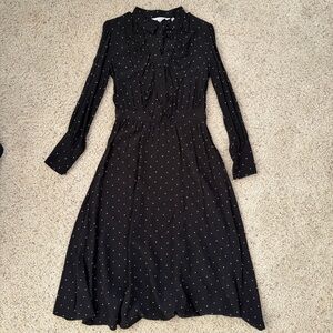 & Other Stories Black Long Sleeve Dress with White Dots